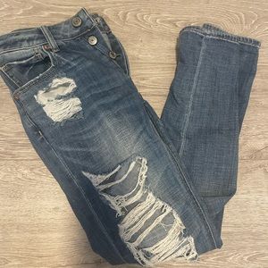 American Eagle Super Distressed Tomgirl Jeans